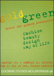 Flyermotiv von der Messe gold green