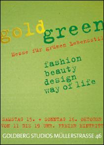 Flyermotiv von der Messe gold green